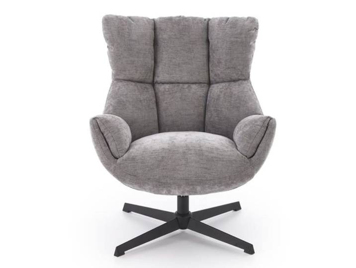 Fauteuil design pivotant tissu de polyester gris