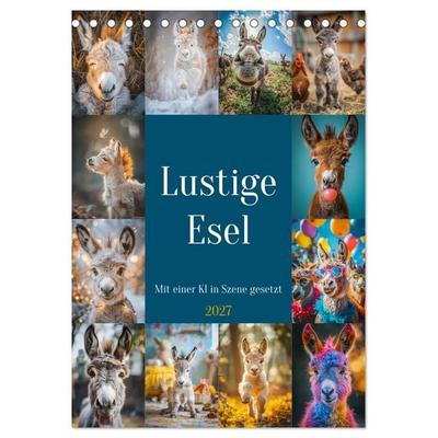 Lustige Esel (Tischkalender 2027 DIN A5 hoch), CALVENDO Monatskalender