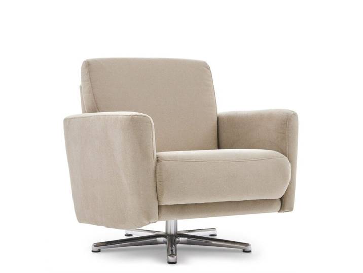 Calizza Interiors Lari Sessel - Flachgewebe Eco-Soil 01 natur - ohne Zusatzausstattung Modern, Zeitlos