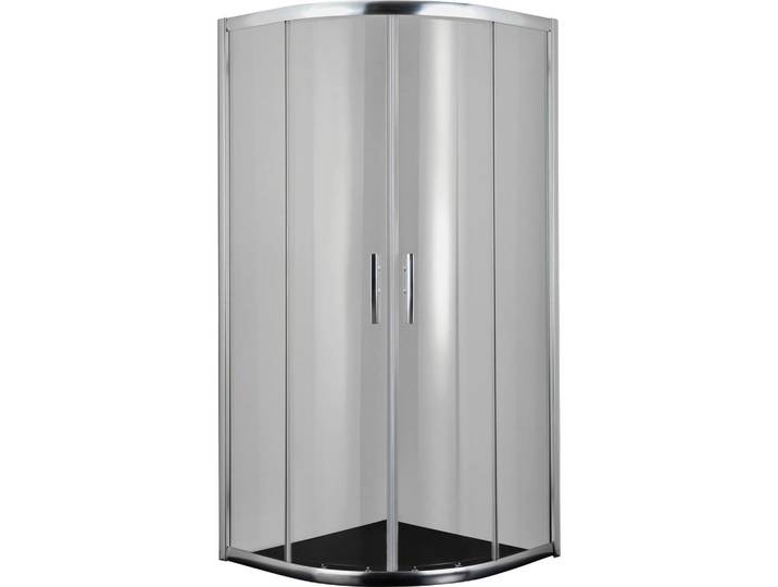 Runddusche, Chromfarben, Metall, Glas, 90x200x90 cm, Badezimmer, Baden & Duschen, Duschkabinen