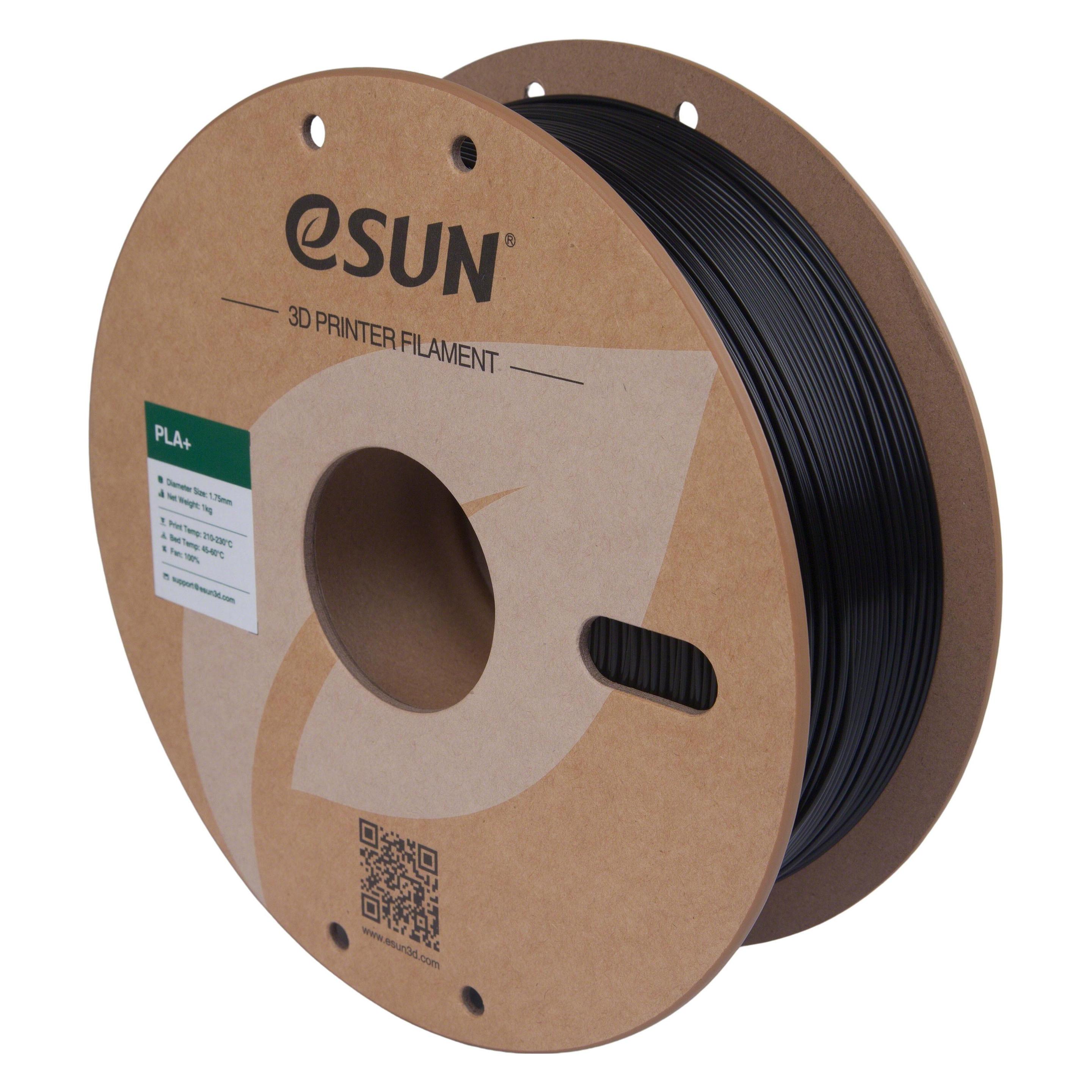 eSUN PLA+ 1.75mm Schwarz 1Kg (PLA+, 1000 g, 1.75 mm) (PLA+175B1)