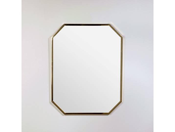 Rechteckiger Spiegel aus goldfarbenem Aluminium, 55x70