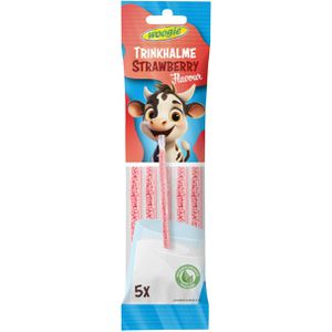 Woogie Getränkepulver Trinkhalme Strawberry, Milchgetränk, 5 Stück