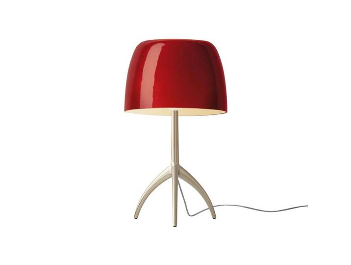 Lampe à poser Lumiere Grande, dorée/rouge, 45 cm - Foscarini - Salon / séjour - Aluminium