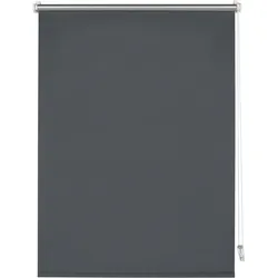 Seitenzugrollo GARDINIA "Thermo Klemmrollo Energiesparend", grau (anthrazit), B:40cm H:150cm, Polyester, Rollos, Seitenzugrollo, abdunkelnd mit Thermobeschichtung