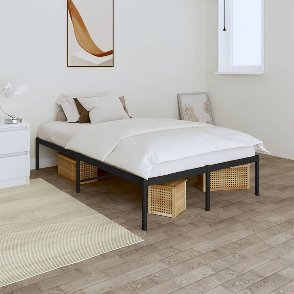 White Noise Bintou UK Super King - DE 180 X 200 Cm Metal Bed Black Small Double (4')