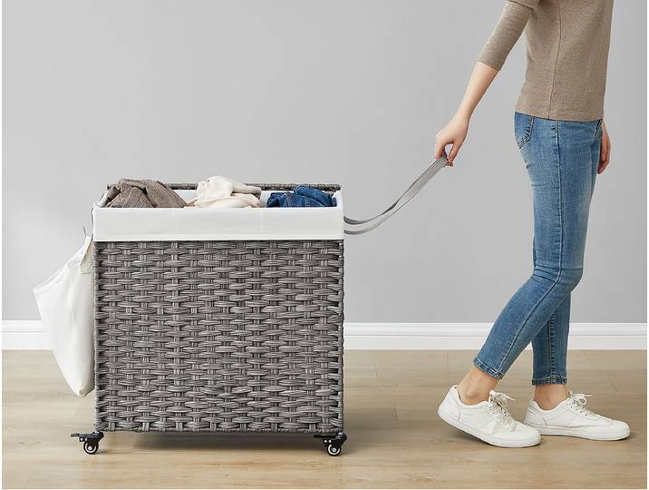Panier linge Canadilles 66 x 66 x 33cm Gris