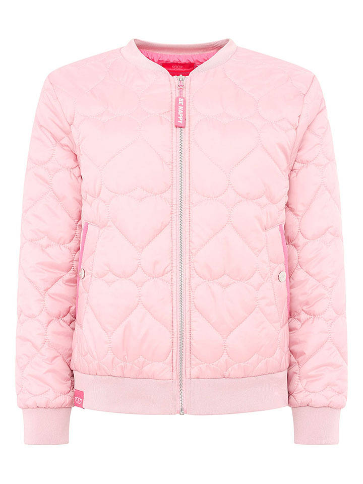 Zwillingsherz Bomberjacke "Be Happy" in Rosa - L