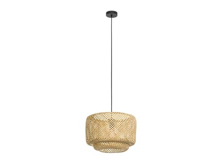 Eglo Suspension luminaire Hettonle\, lustre bohème pour salon et salle à manger\, plafonnier à suspendre en rotin naturel et métal noir\, douille E27