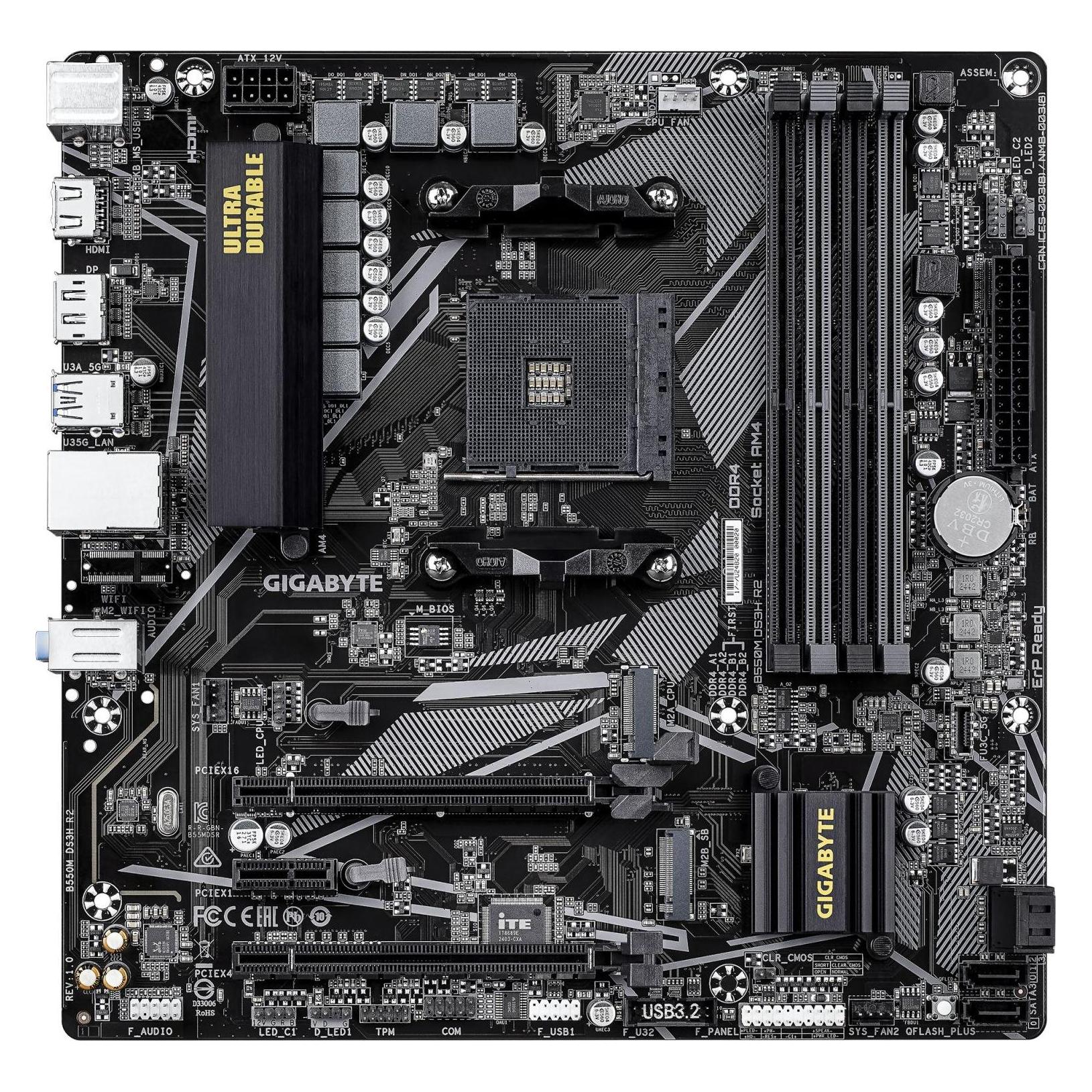Gigabyte B550M DS3H R2 (AM4, AMD B550, mATX) (B550M DS3H R2)