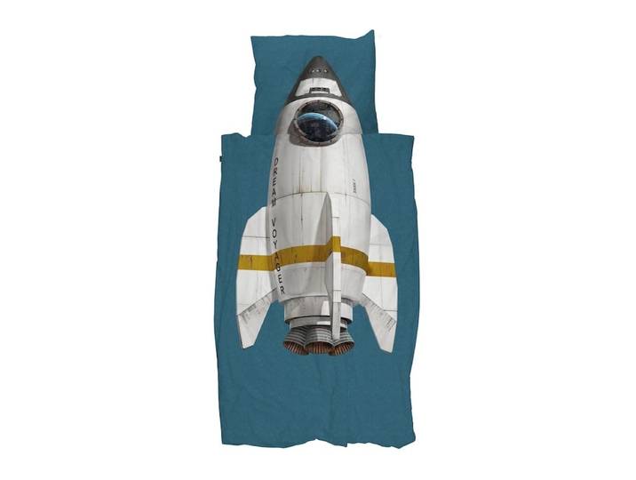 Snurk Rocket Smokey Blue dekbedovertrek