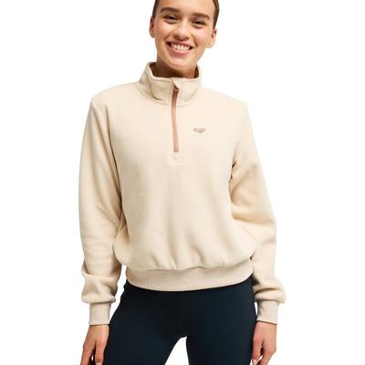 Fleecepullover ROXY "Waves Of Warmth Half Zip", Damen, Gr. XS, biscotti, Obermaterial: 100% Polyester., Sweatshirts Fleecepullover