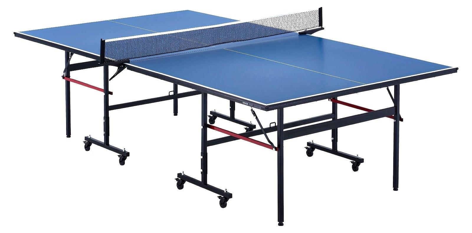 Tischtennistisch - Pingpongtisch - Klappbarer Tisch - Spieltisch - Tischtennisplatte - Mit Rollen und Befestigungsklammern