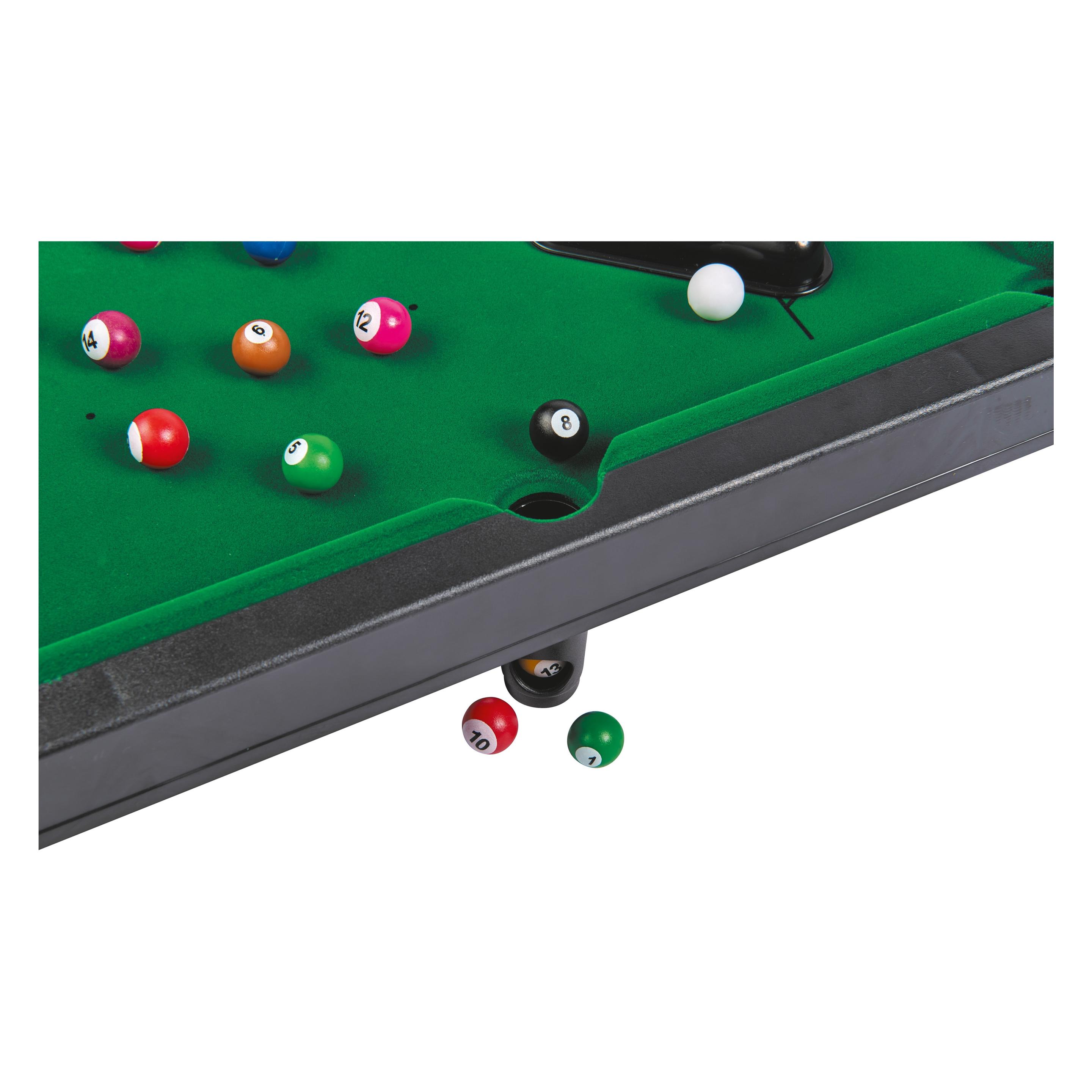 Noris 606167704 Pool Billard & Snooker inkl. 2 Queues, 16 Billard und 17 Snooker Kugeln und Triangel (606167704)