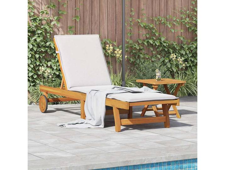 vidaXL Sonnenliege mit Tisch Massivholz Akazie