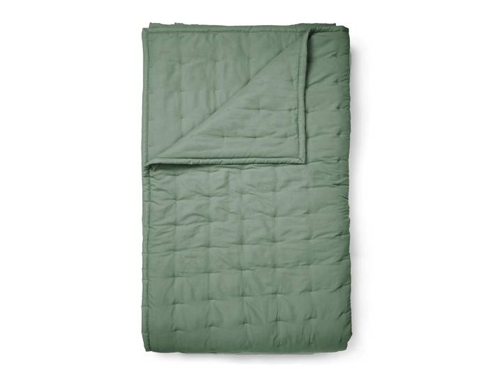 Tagesdecke ESSENZA Ruth , grün (lorbeergrün), B:270cm L:265cm, Obermaterial: 70% Polyester Pol. recyc.. 30% Polyester PES., Tagesdecken, Tagesdecke
