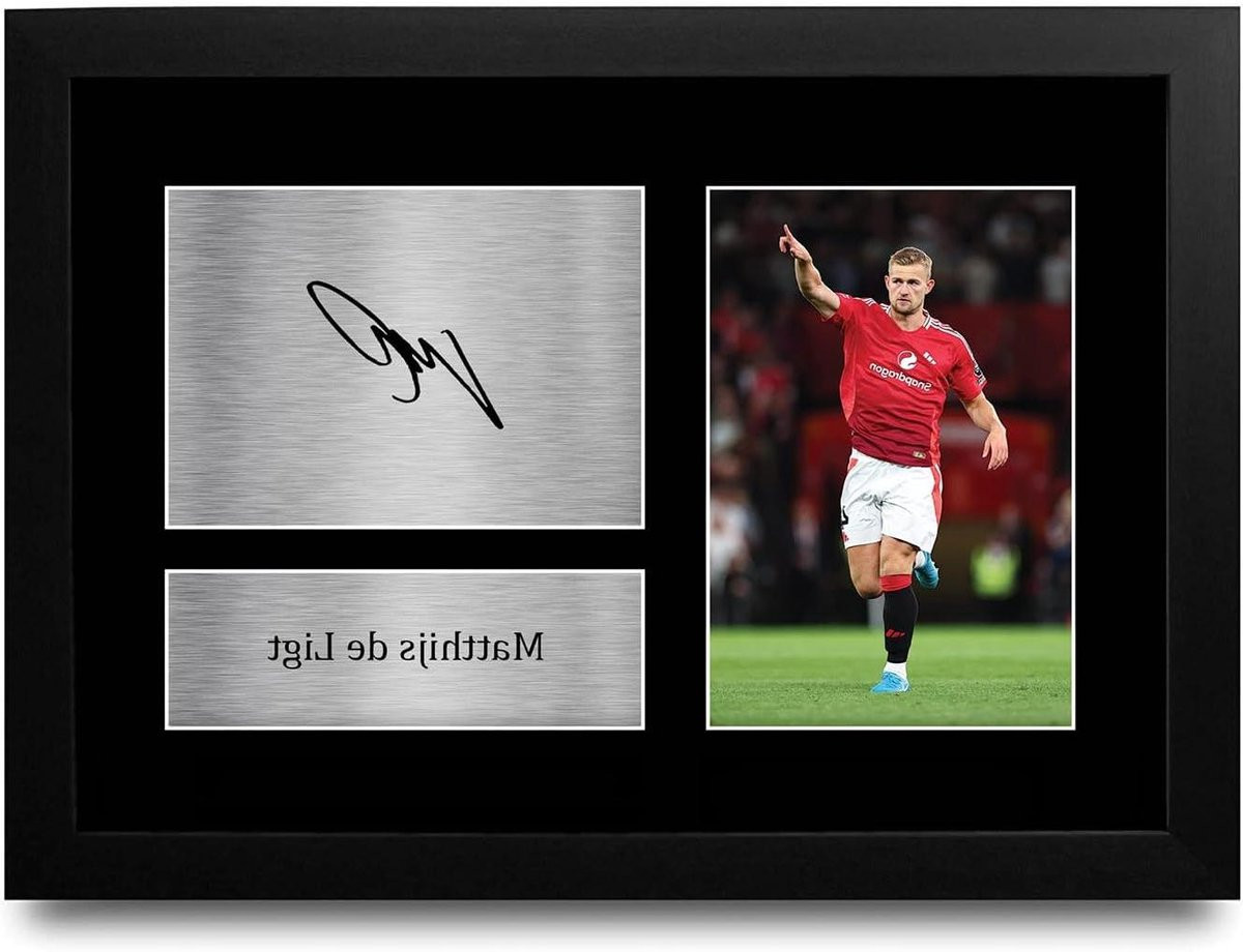 Ingelijste replica handtekening foto A4 - Zwart