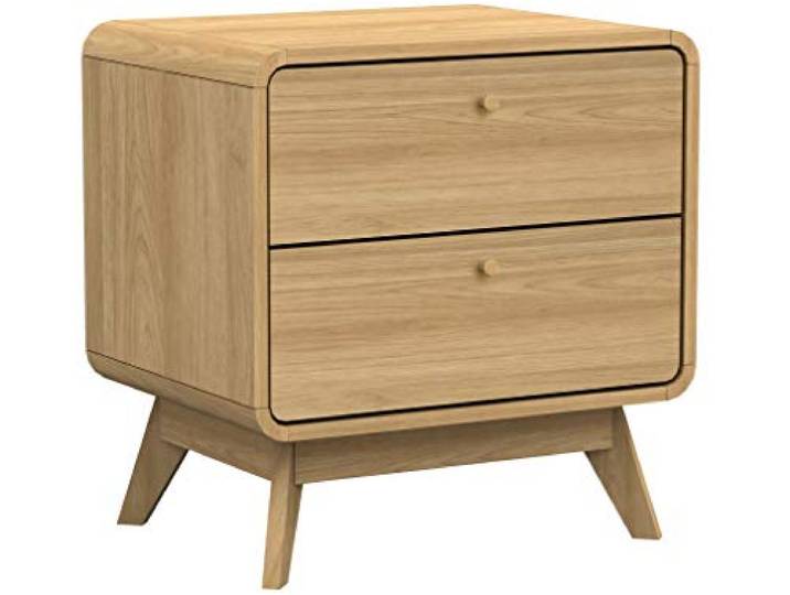DHP Furniture Cassie Nachttisch mit 2 Schubladen, Eicheoptik, 51 x 39 x 53 cm, moderner Nachtschrank aus Holzwerkstoff, Beistelltisch mit Stauraum für Schlafzimmer und Wohnbereich