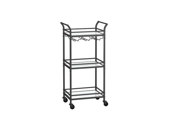Hansiro Sideboard Moroni, Schwarz, Glas, 46.8x92x30 cm, Esszimmer, Servierwagen