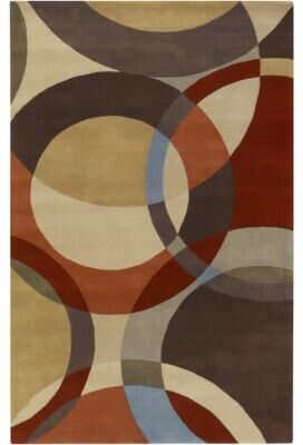 Livabliss Mayflower Handmade Modern Circles Wool Area Rug