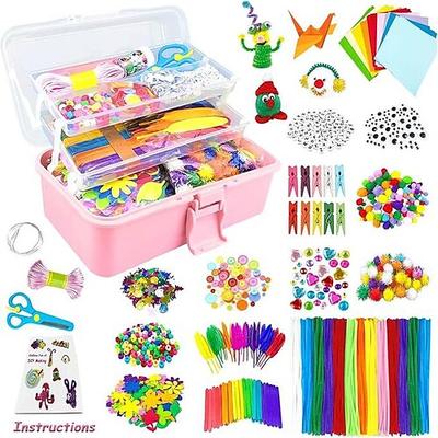 Weihnachtsgeschenk-Bastelset für Kinder – 1400-teiliges Kunstset Bastelmaterialien: Pfeifenreiniger mit Aufbewahrungsbox – kreative DIY-Projekte für Mädchen Jungen