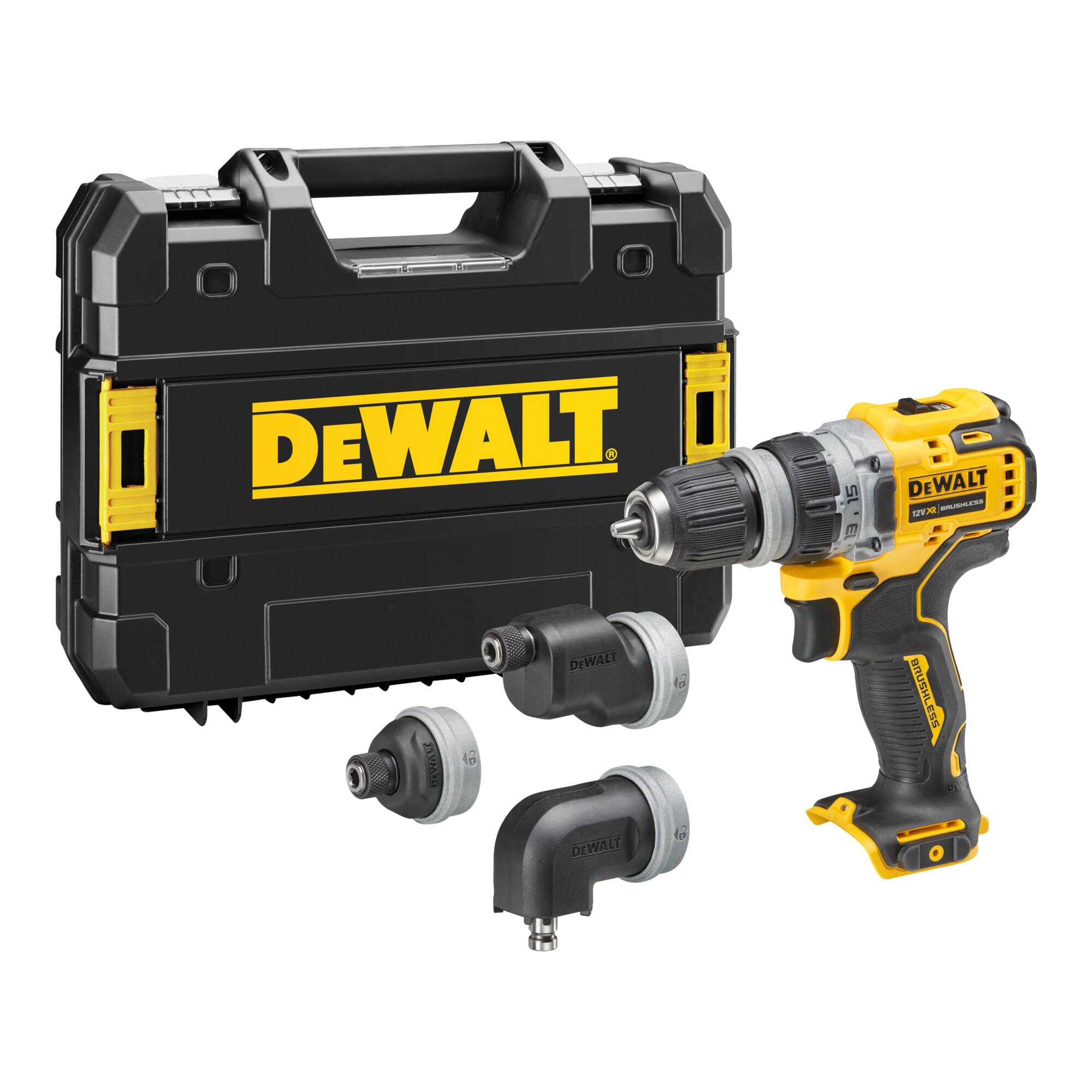 DeWalt DCD703NT-XJ Akku-Bohrschrauber 12V bürstenloser EC-Motor 2-Gang-Vollmetallgetriebe 4 werkzeuglos wechselbare Werkzeug-Aufnahmen)