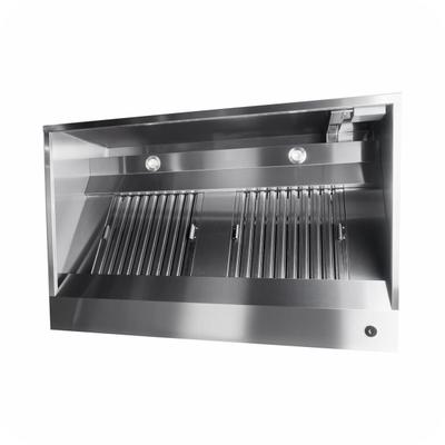 Edelstahl Wandhaube / Dunstabzugshaube Kastenform Pro mit Flammschutzfilter 150 x 110 cm