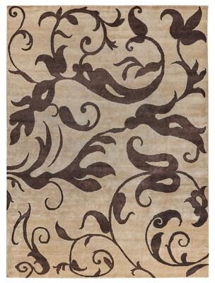 Exquisite Rugs Metro hand-knotted Wool/Viscose Beige/Brown Area Rug