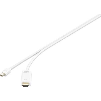 Renkforce Mini-DisplayPort / HDMI Adapterkabel Mini DisplayPort Stecker, HDMI-A Stecker 3.00m Weiß RF-3697526 vergoldete