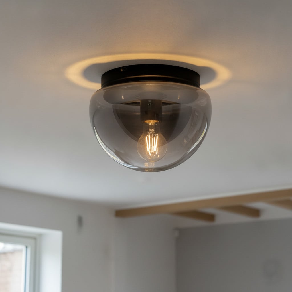 Lyora Plafondlamp Ebony Smoke Glas Grijs Modern Ø 24,5 cm