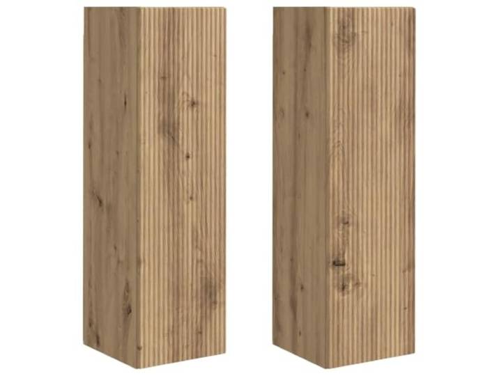 Artisan 02_0055002 TV-Wandschrank, modern, funktional, mit diskreten Fächern, 30 x 31 x 100 cm, Eichenholz