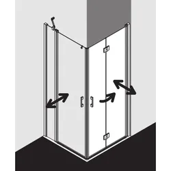 Kermi LIGA Eckeinstieg-Hälfte LI2CR080201AK 80x200 cm