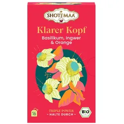 Klarer Kopf - Basilikum, Ingwer & Orange 16 Beutel 32g