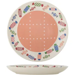 Bloomingville Caramella Teller aus Steingut, Bunt Ø 30,5 cm, Bunt - Ø 30,5 x H 4 cm
