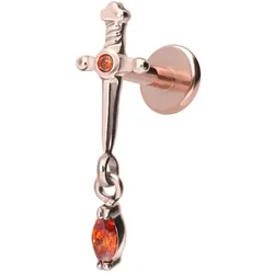 Titan Labret mit Innengewinde DOLCH + KRISTALLTROPFEN