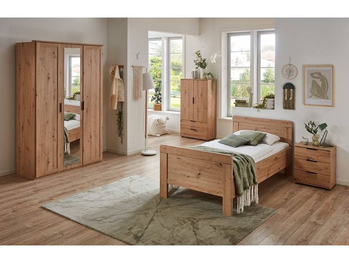 home24 Draaideurkast Nadja 135cm hout/bruin/Artisan eikenhouten look