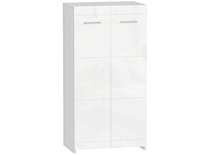 Homcom Schuhschrank Spanplatte Hochglanz-Weiß, Weiß Hochglanz, Holzwerkstoff, Nachbildung, 4 Fächer, 36x108x55 cm, Garderobe, Schuhaufbewahrung, Schuhschränke