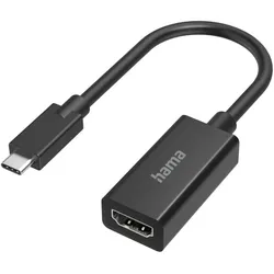 Hama USB-C auf HDMI (HDMI, 23 cm), Data + Video Adapter, Schwarz