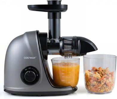 Costway Cold Press Juicer Machine with 95% High Yield and 2-Speed Modes-Sliver