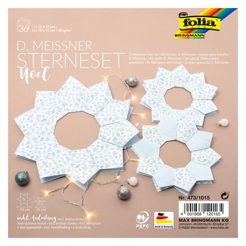 Folia Faltsterne-Set "Noel" (Meiáner-Technik) (80 g/m², 36x) (473/1015)