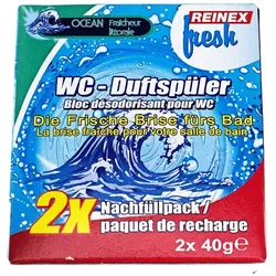 WC-Duftspüler Reinex FRESH Nachfüller 2 x 40 g Ocean die frische wochenlange Brise fürs Bad, Nachfüller