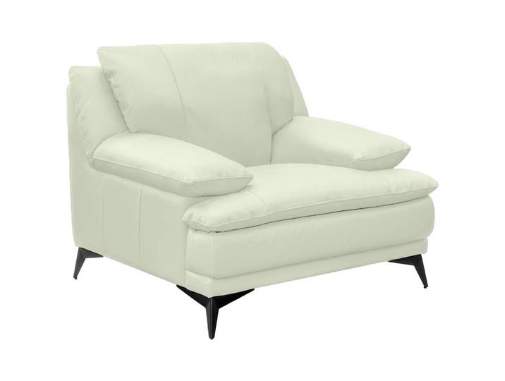 Novel Sessel, Weiß, Metall, Echtleder, Rindleder, 115x92x98 cm, Wohnzimmer, Sessel, Sonstige Sessel