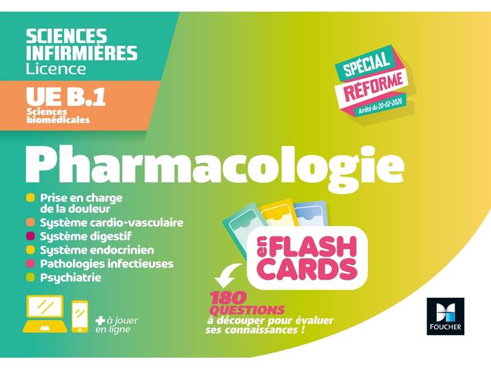 Flashcards DEI - UE B.1 Sciences biomédicales - Pharmacologie (Broché)