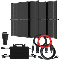 Balkonkraftwerk 1780W - 4x Trina Vertex S+ 445Wp Solarmodul + Hoymiles HMS-1600-4T Microinverter Modulwechselrichter mit 0% MwSt nach §12 Abs. 3 UstG