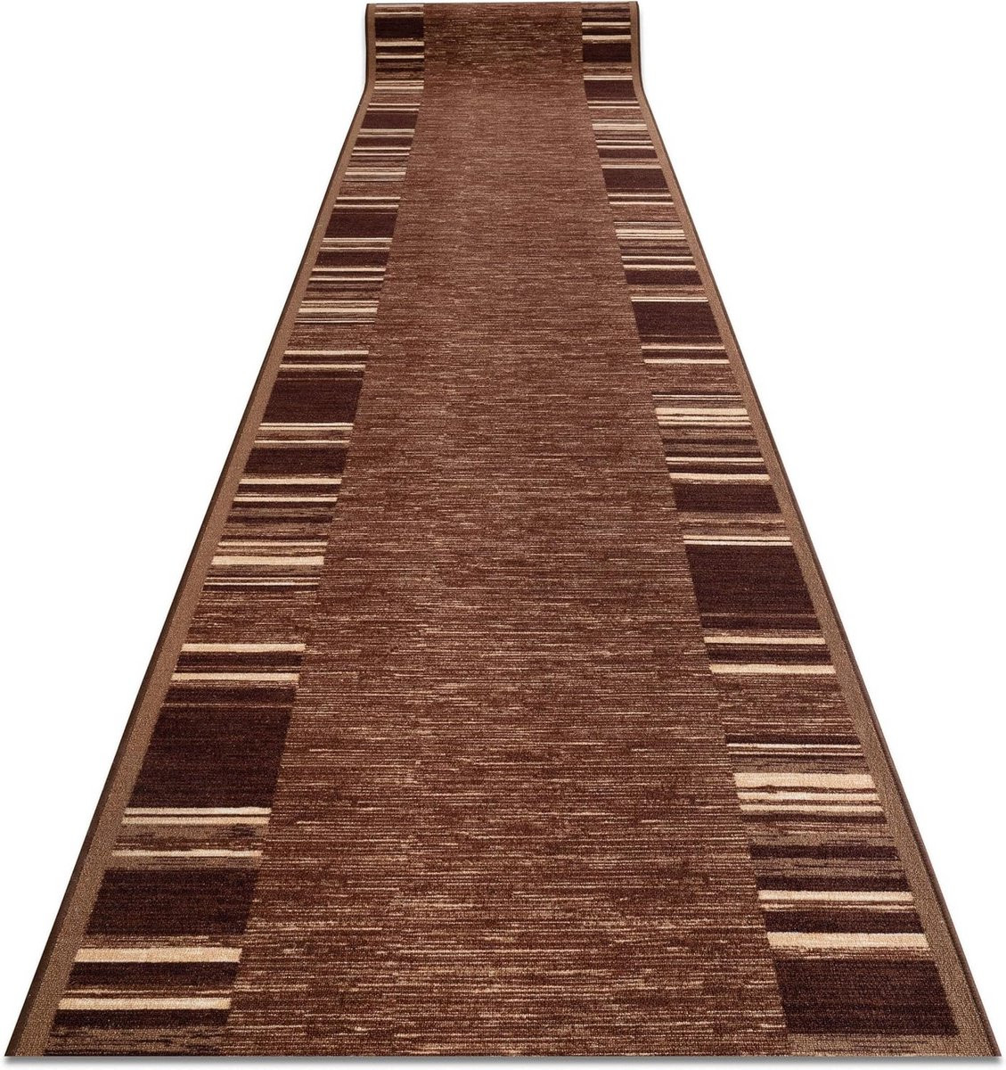 Loper Adagio Tapijt Loper Bruin met Antislip Onderzijde B/D: 80 x 250 cm
