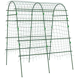 STILVORA Rankhilfe Stahl Grün 167x144x206 cm, verstellbar, mit Schutznetz