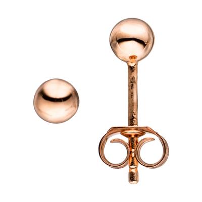 Paar Ohrstecker JOBO "Kleine Kugelohrstecker 4 mm", rosa (roségoldfarben), Ohrringe, Damen, 4mm, Silber 925 (Sterlingsilber), 925 Silber roségold vergoldet