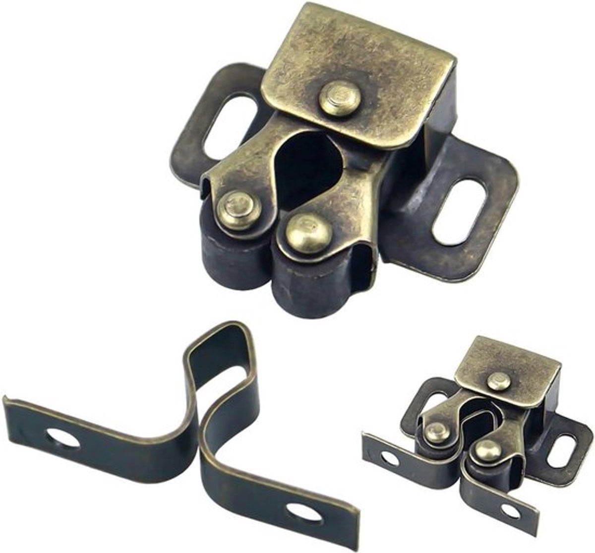 12 Stuks Dubbele Roller Klemmen voor Meubels en Kastdeuren - RVS Ball Roller Klemset