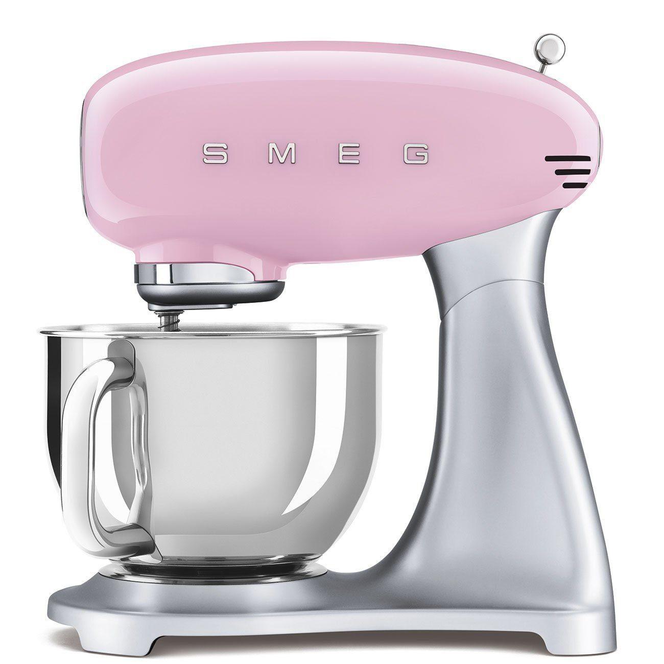 SMEG Küchenmaschine, Knetmaschine Rührmaschine mit Knethaken, 800,00 W, 4,80 l Schüssel, Cool-Touch-Griff