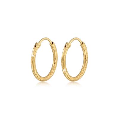 Paar Creolen ELLI "Ohrringe Creole Casual Raues Finish 925 Silber" Gr. 20, gold, Ohrringe, Damen, 20, Silber 925 (Sterlingsilber)
